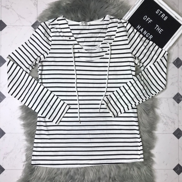 Ours Tops - Ours horizontal striped long sleeve tee size S